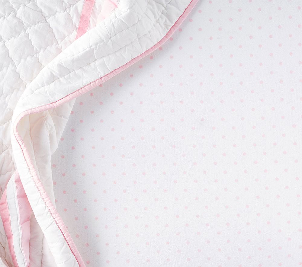 Chamois Pin Dot Cot Fitted Sheet pottery barn kids UK